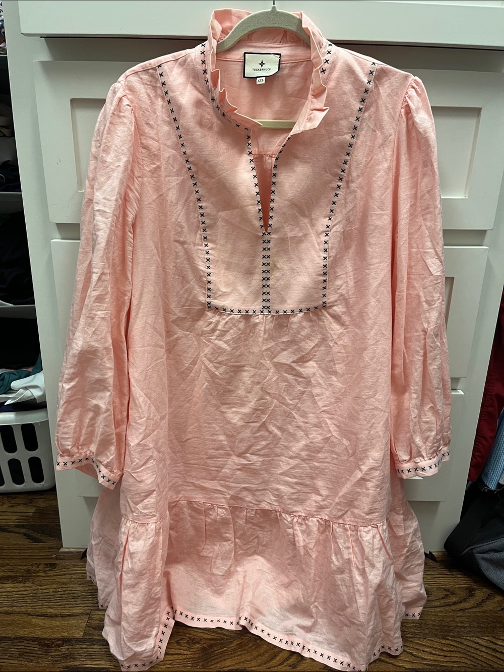 Tuckernuck Pink Long-Sleeve Ruffle Hem Dress